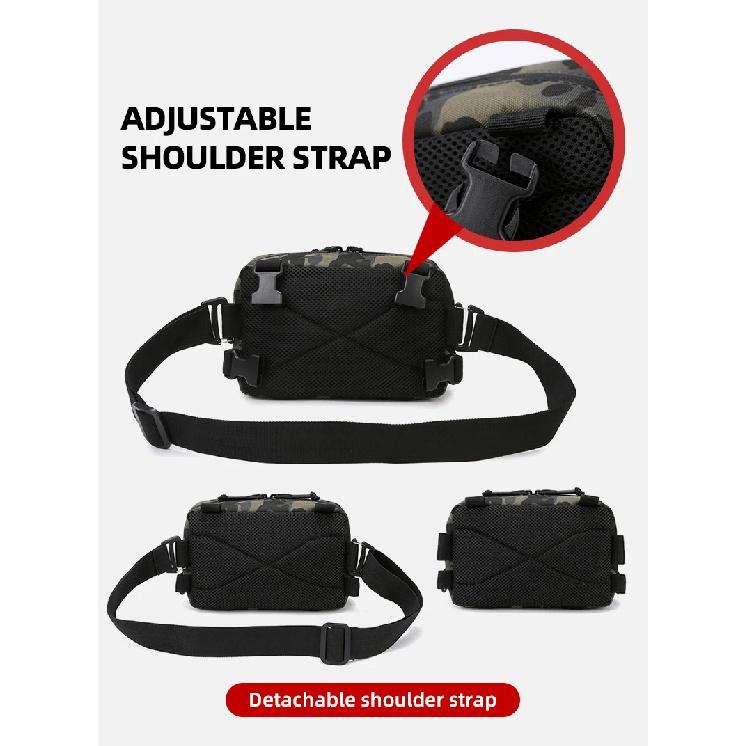 Outdoor Chest Bag for Men Rig Vest Men's Fishing Lures Tackle Waist Pack Outdoor Camping Hiking Hunting Running Tactical Bag