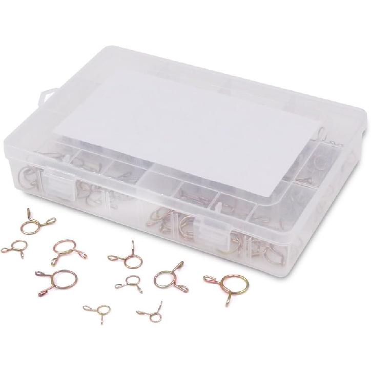 Hilitchi 250-Pcs [10 Size] Fuel Line Hose Tubing Spring Clips Clamps Assortment Kit for Motorcycle Scooter ATV - [5~14mm]