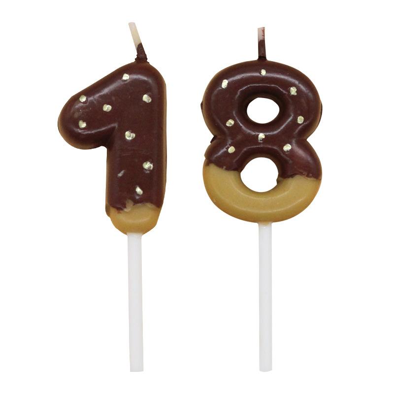 

New Chocolate Biscuit Number 0-9 Candle Creative Baby 100-day Party Cute Number Candle Sample Cookies Digital Chocolate Mix