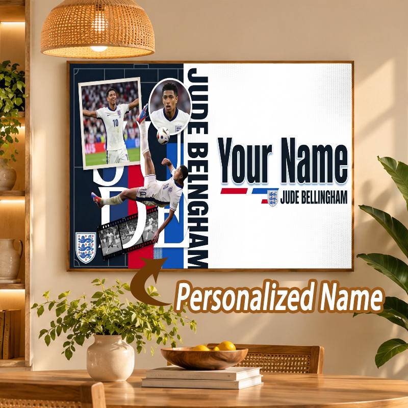 Custom Name Jude Bellingham 5D Diamond Painting Personalized Full Drill Diamond Art Kit Gift
