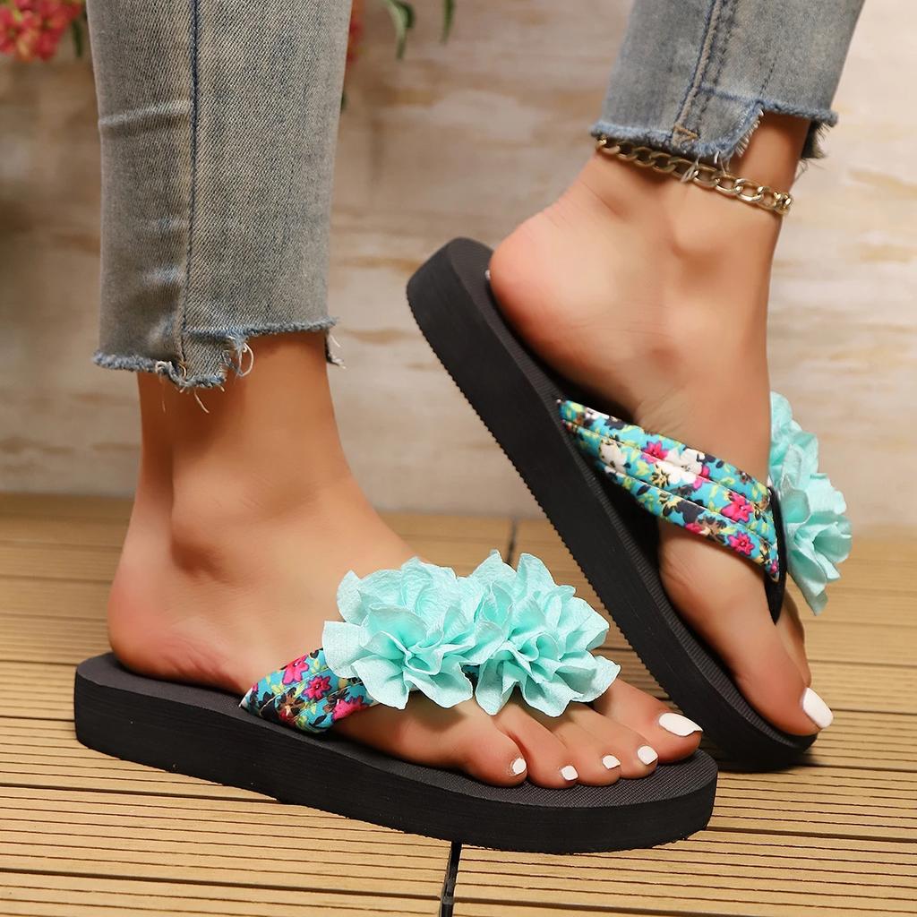 Fashion Women Slippers Beach Flower Shoes for Women New Flat Bottomed Slippers Home Casual Sandals Ultra Lightweight Shoes Slides Women