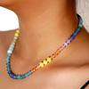 Handmade Women's Beaded Necklace Bohemian Style Rainbow Necklace Luxurious Neck Choker  Party
