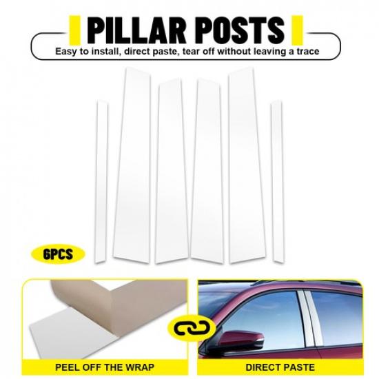 For Infiniti G35 G37 2002-2013 Window Chrome Pillar Posts Door Trim 6pcs