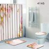 Dream Flower Bathroom Shower Curtain Floor Mat Toilet Cover Foot Mat Four-Piece Set
