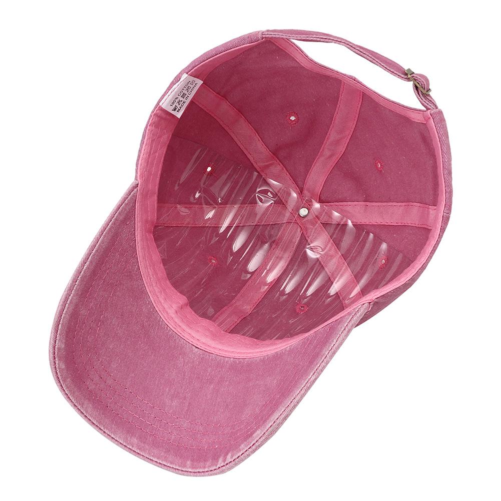 Cotton Washed Hat Snapback Adjustable Women For Cap Baseball Pink Black Stitched Stitching Embroidered Heart Love Womens Neutral Gender  Men Hats