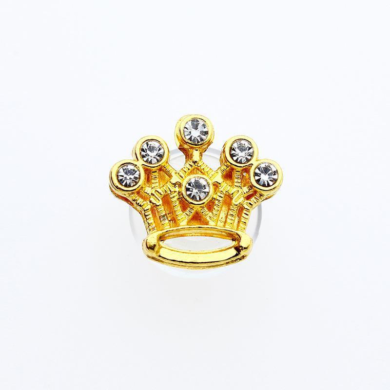 1Pcs Gold Letters Metal Shoe Charms Crystal Diamond Alloy Charms Shoes Accessories Buckle High Quality Shoes Decoration