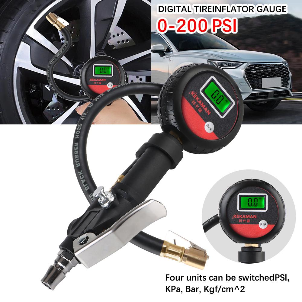 For Car Truck Vehicle Motorcycle High Precision Monitor System Test Accessories LCD Digital Tyre Tester Auto Tire Pressure Gauge Car Pump Belt Gauge