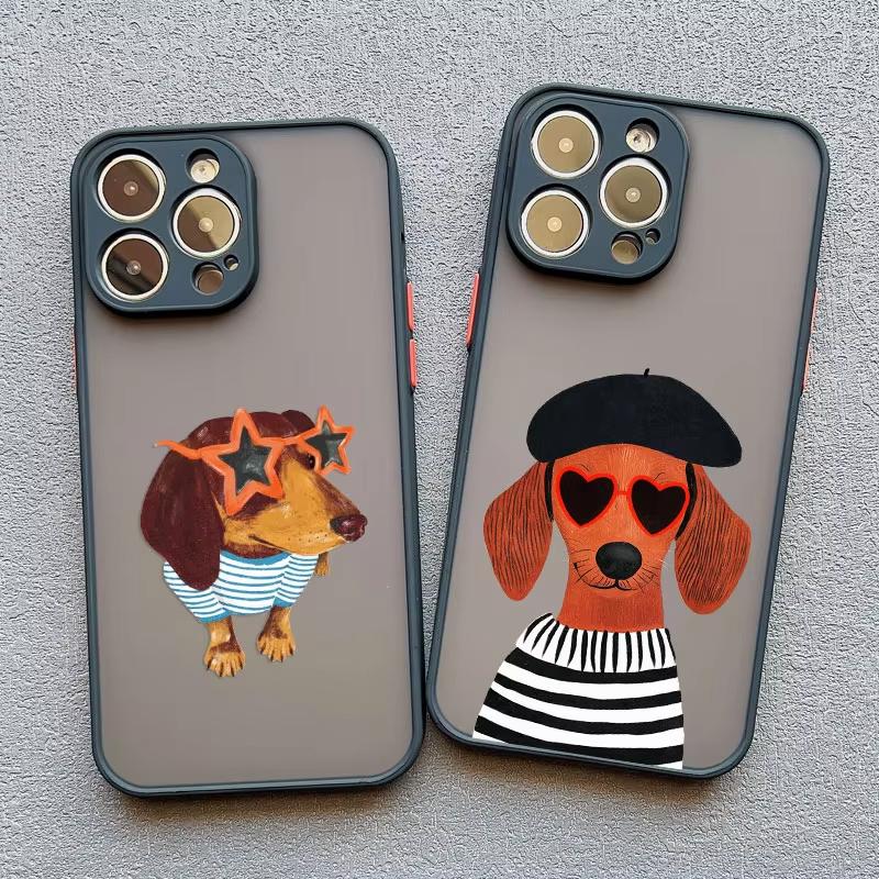 Funny Dancing Dachshund Sausage Dog Phone Case For iPhone 17 Pro Max 16 15 Pro Plus 14 13 Mini 12 11 XR XS 16E 17Air Cover