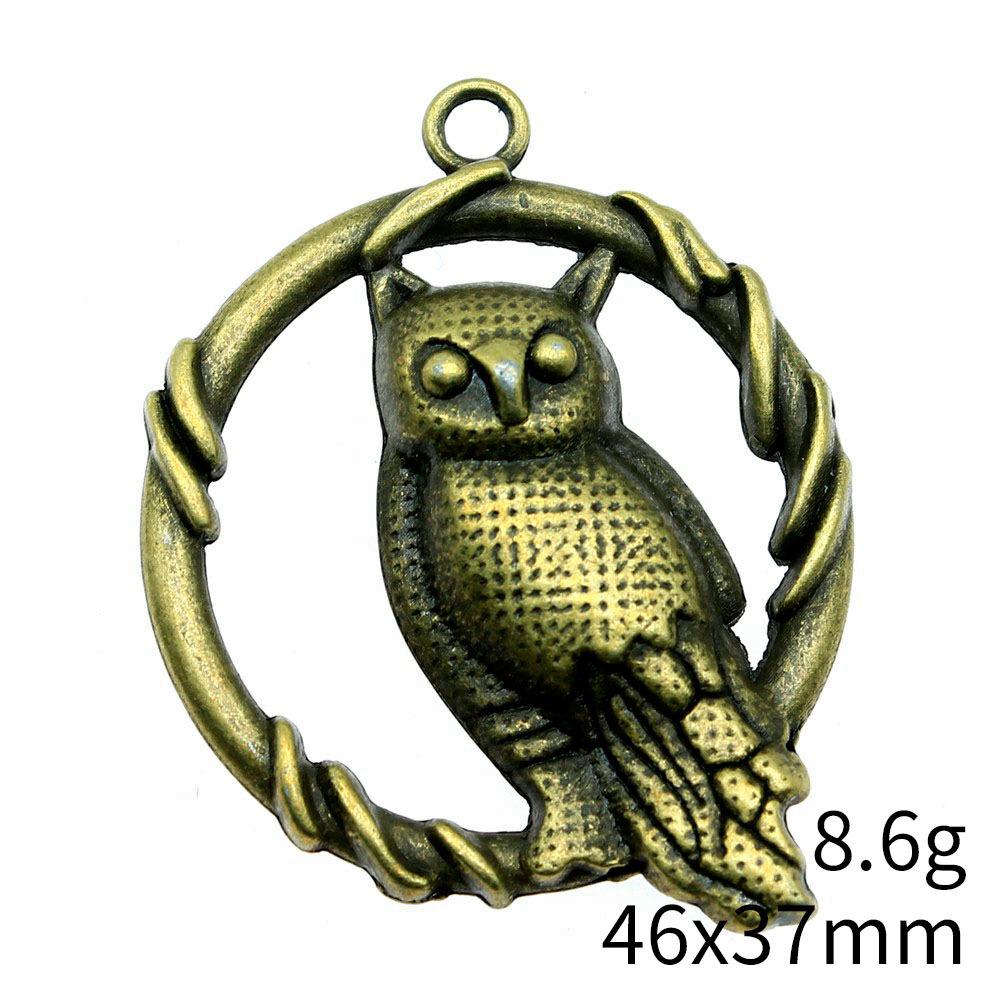 Big Owl Pendant Wings Charms For Forest Bird Theme DIY Bracelet Necklace Jewelry Making Supplies For