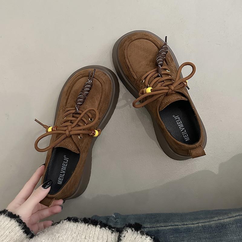 

2025 autumn new Internet celebrity explosion platform heightening loafers women s British style small leather shoes women s shoes single shoes women 35 коричневый