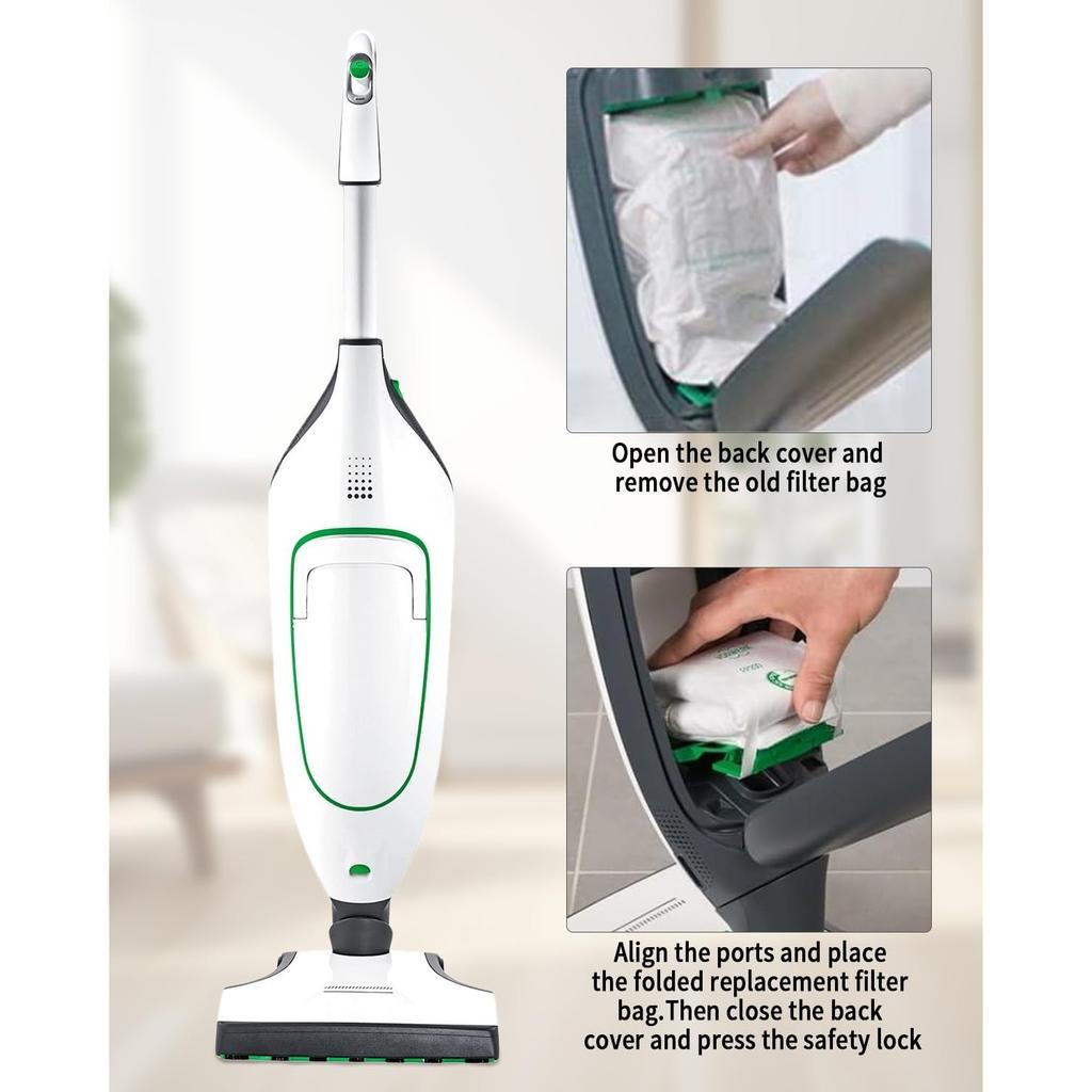 12 Vacuum Bags for Vorwerk Kobold VK200 FP200 Suction Station, Premuim Quality Dust Bag, Bag Accessories Suitable for Vorwerk Kobold VK 200, FP 200
