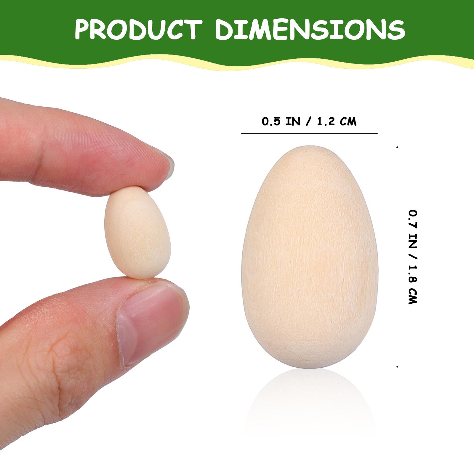 

100Pcs Wooden Egg Decorations Easter Party Supplies Creative Craft Eggs for Painting Display Desktop Holiday Simulated Eggs светло-желтого