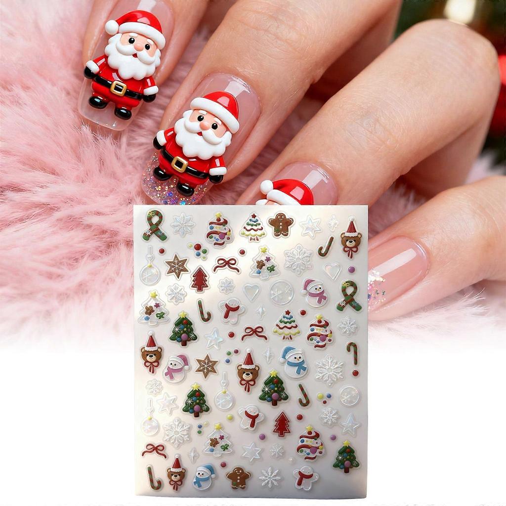Limited time!!Nymixa Christmas Nail Stickers Exquisite Patterns Festival Diy Creative Nail Art Portable Decorations