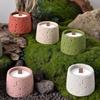 Romantic Volcanic Rock Cement Candle Holder with Wax-Free Cup