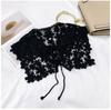Vintage Shawl O-Neck Doll Fake Collar Shirt Women Hollow Crochet Lace False Collar Detachable Woman Half Shirt Faux  Col