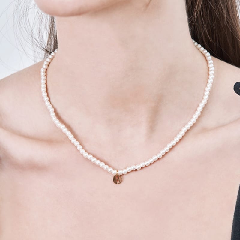 ELLE Jewelry Simple Signature Pearl Bead Necklace ELBRNN227