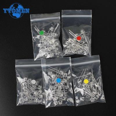 50-200PCS 5mm Straw Hat LED Diode Kit Super Bright F5 Power Light Emitting Diodes Blue Green Red Yellow White DIY