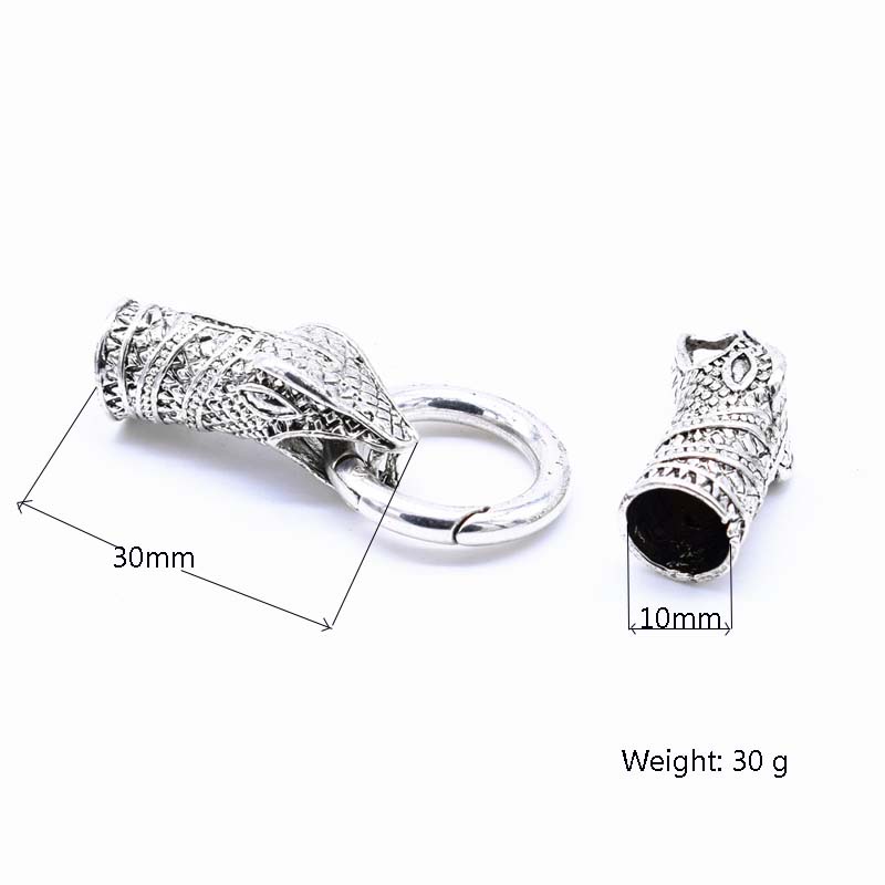 Antiksilberfarben Roségold 1 Set Schlangenkopf-Verschlüsse Verbinder für Armbandverschluss DIY Schmuckherstellung Innenmaß 10mm
