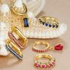 3PCS/Set Minimalist Hoop Earrings Round Shape Dainty Zircon Earrings Trendy Huggie Earrings  Wedding
