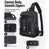 Cross Body Bag for Men: Large Canvas Sling Backpack Messenger Bag Fits 15.6 Inch Laptop for Work Commute