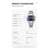 POEDAGAR Luxury Square Fashion Man Wristwatch Waterproof Luminous Date Week Quartz Watches Stainless Steel Watch