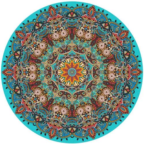 Persian Style Living Room Decoration Carpet Retro Round Rugs for Bedroom Home Chair Floor Mat Large Area Non-slip Washable Rug
