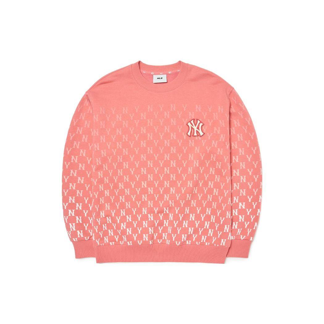 MLB Basic Logo New York Yankees Farbverlauf All-Over Print Pullover Langarm Sweatshirt Herbst Unisex Sweatshirt Koralle 3AMTM1024-50COS XXL beige