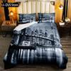 New York Duvet Cover Set, Skyline Print Decorative 3 Piece Bedding Set with 2 Pillow Shams, Twin Full Queen King Size Room Decor