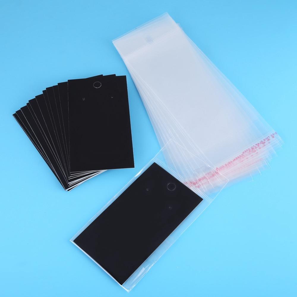 

100pcs Paper Earring Display Cards Plastic Earring Card Holders Accessories Packaging