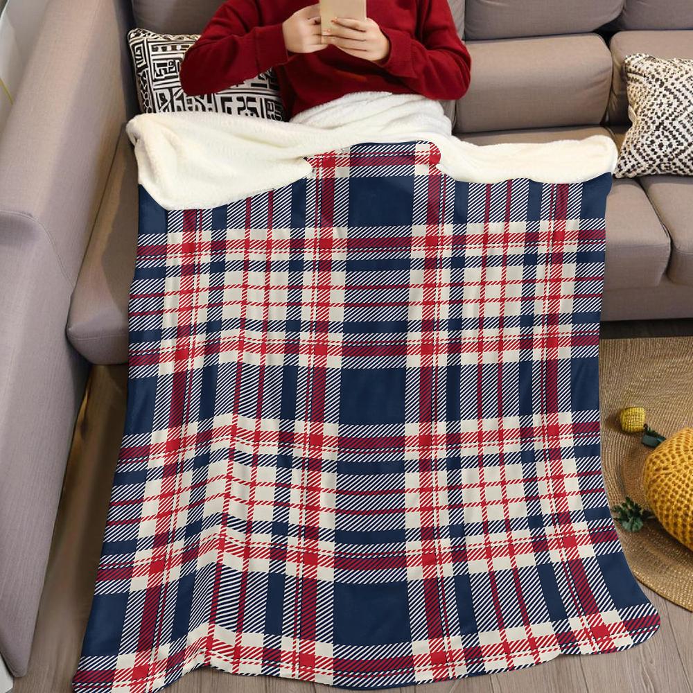 Nautisches Karomuster Flanelldecke Warm Weich Halloween Weihnachten Sofa Warm Gemütlich Dekoratives Dekor Geschenk für Alle Jahreszeiten