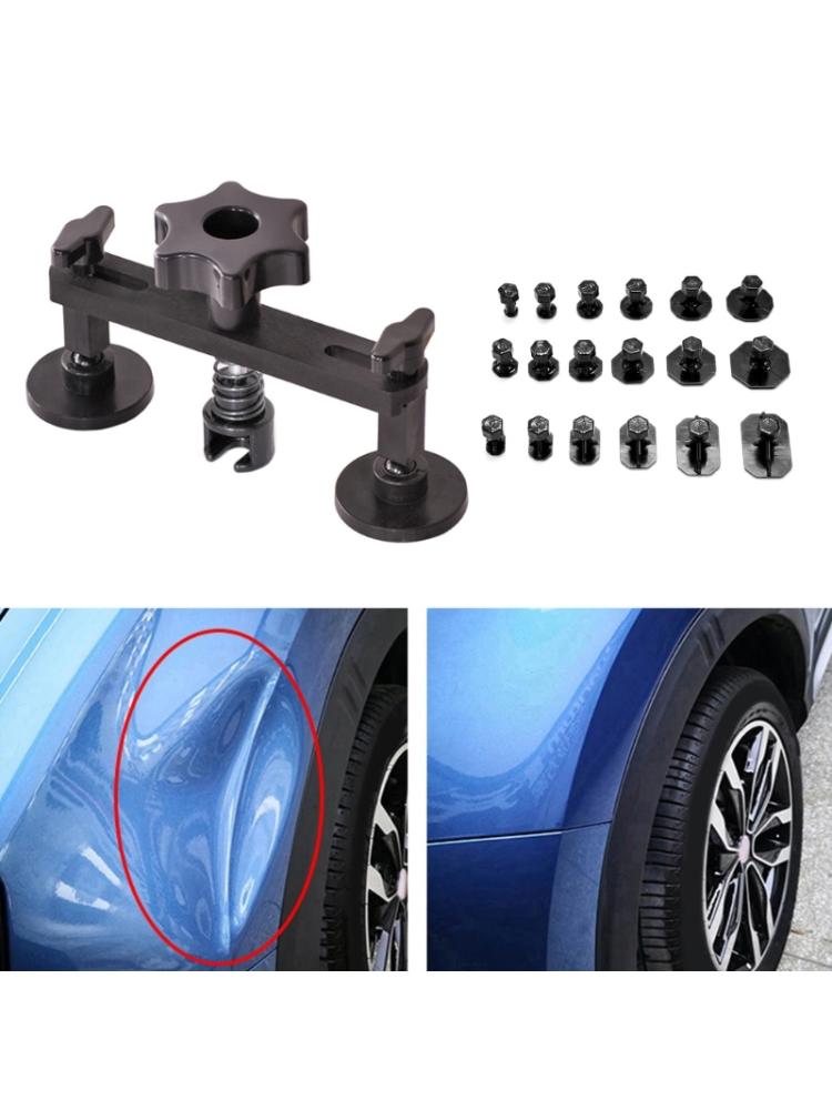 19 Pezzi Strumento Carrozzeria Auto Riparazione Ammaccature Senza Vernice Strumento Estrattori a Ponte & 18 Pezzi Colle Linguette di Trazione Strumento a Risparmio di Lavoro