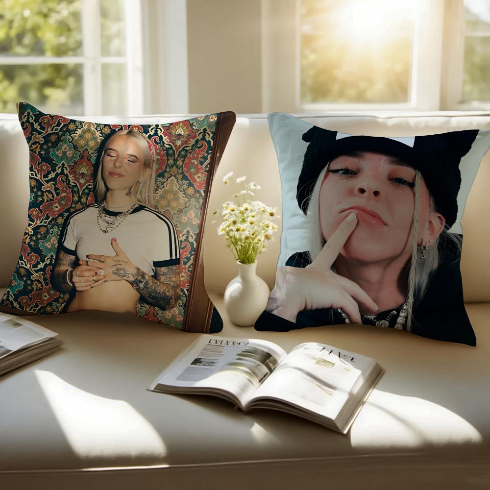 Hot Cool Singer Y-Young Miko Cushion Cover Pillowcase Short Plush Invisible Zipper Room Sofa Cushion Cover