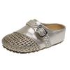 New Style of Semi-slipper Shoes with Woven Hollowed-out Toe Caps and Thick Soles for Lazy People To Wear on One Foot
