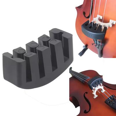 Black Rubber Quiet Practice Mute for 4/4 4-String Violin Viola Bass