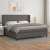 3132403 vidaXL Divan Bed with Mattress Grey 200x200 Cm Faux Leather