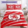 Middlesbrough F.c Printed Pattern Duvet Cover Set – Includes 1 Duvet Cover and 2 Matching Pillowcases Bedroom Decor Christmas Gifts