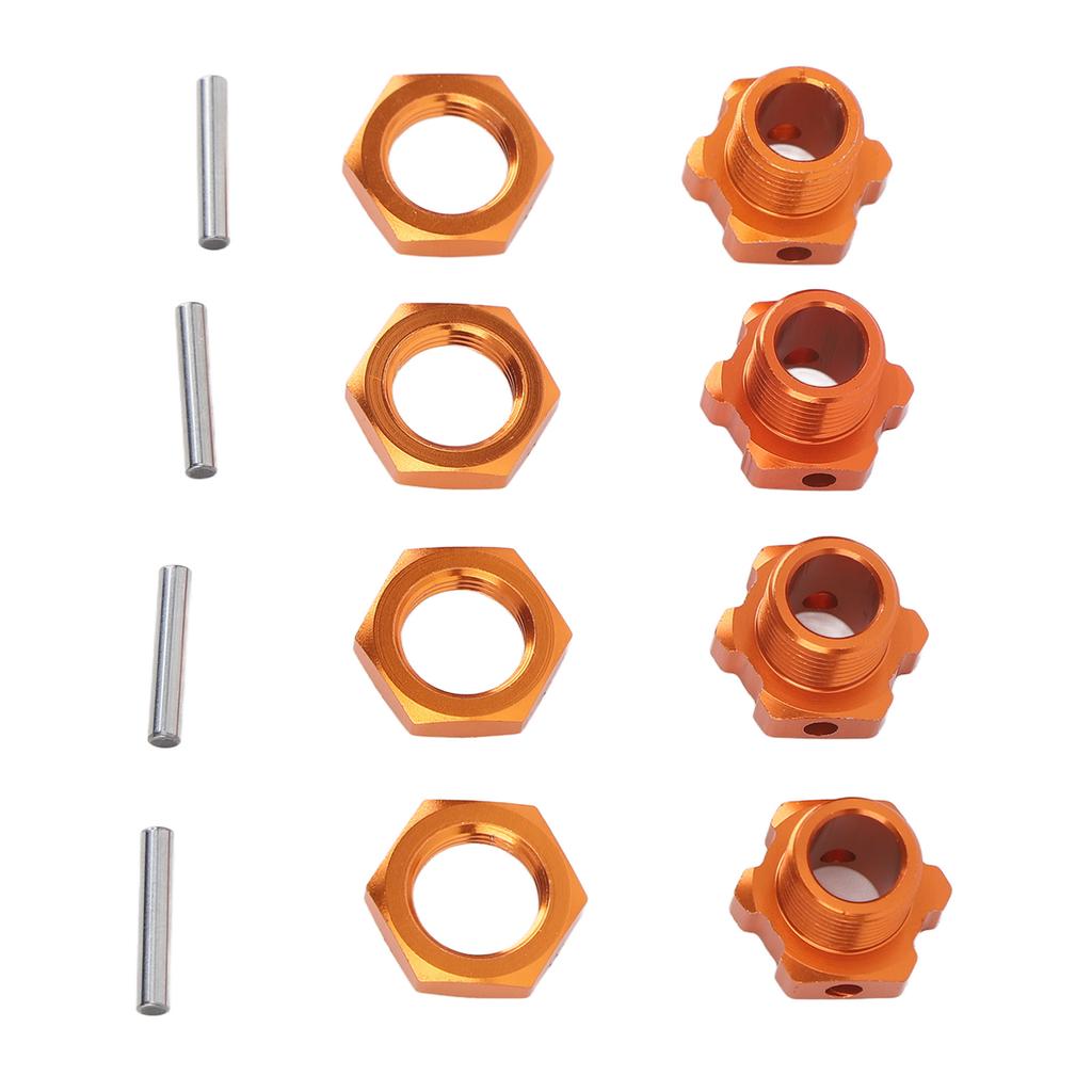 4PCS 17mm Hex Wheel Hub Adapter Aluminum Alloy Orange Hex Drive Hub Adapter for ZD Racing 9116