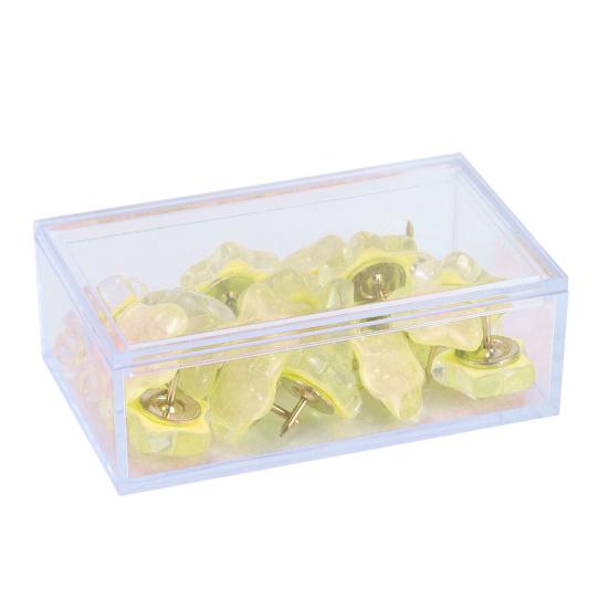 

20 шт. Звездные блестящие кнопки-кнопки с коробкой для хранения Sparkly Push жёлтый