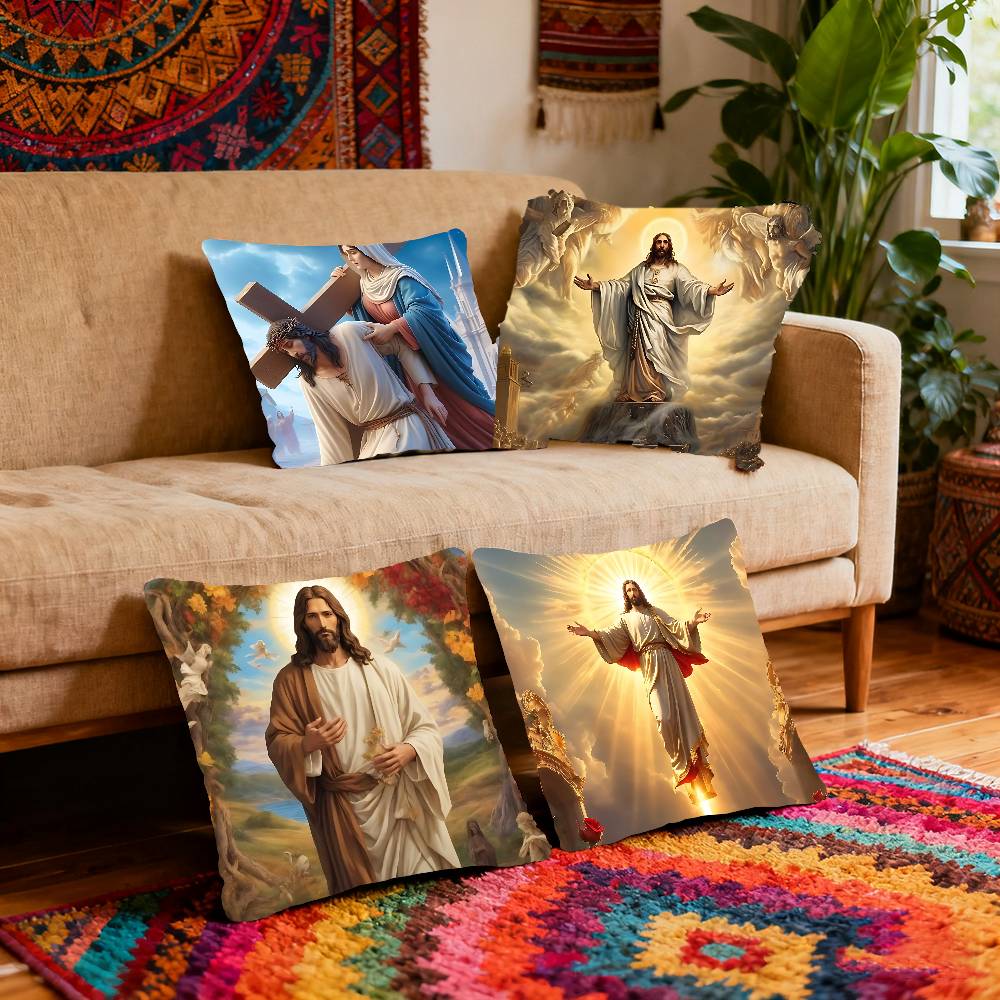 Jesus Christ Pillow Case Cushion Cover Polyester Pillowcase Decorative Sofa Cushion Pillowcase Home Decor