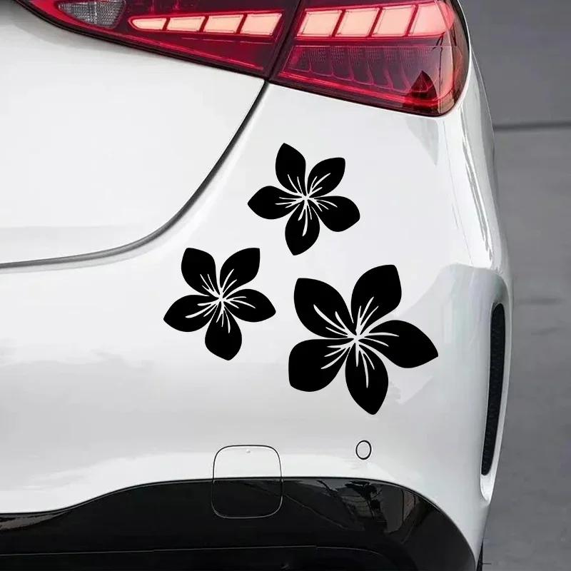 3pcs Pretty Flower Car Stickers for Auto Rear Window Bumper Body Helmet Cover Scratches Waterproof Blossom Motorcycle Decals