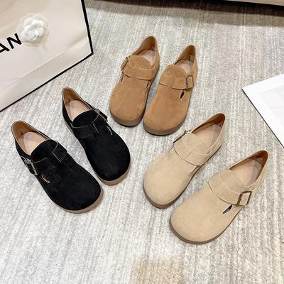 Fashion 2025 Spring and Autumn Casual Fashion Cork Loafers Fur Slip-on Buckle Mules Flat Comfortable Sneakers Zapatillas De Mujer