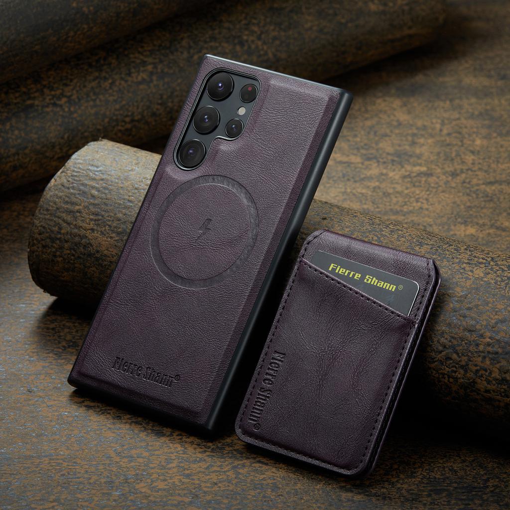 2 in 1 Cards Solt Wallet Leather RFID Wireless Charging Magnetic Case For Samsung Galaxy S24 Ultra S23 Plus S22 Kickstand Cover