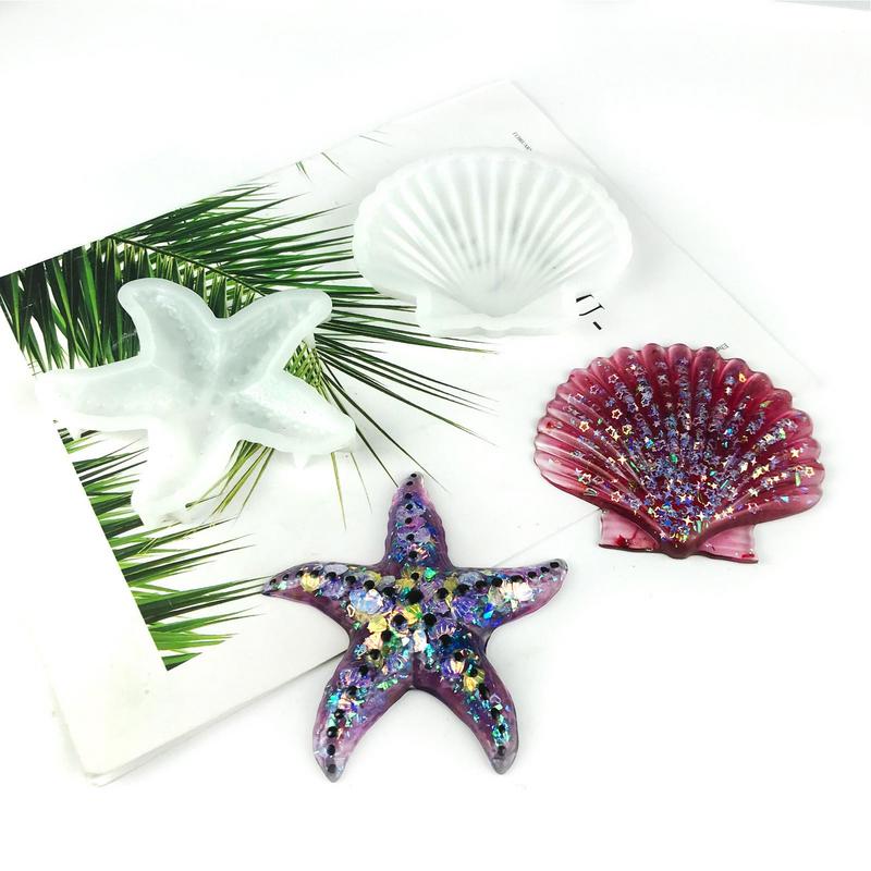 1pcs Starfish Mold Starfish Style Candle Molds Food-Grade Seashell Silicone Molds Cute Gifts for Baking Biscuits Pudding new