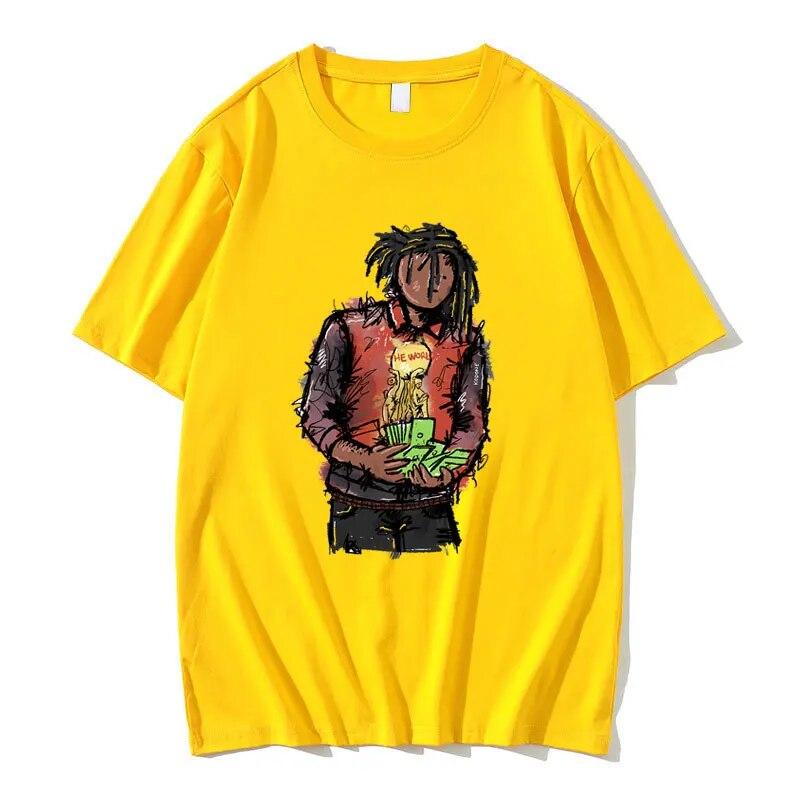 

Хип-хоп рэпер Lucki Days B4 3 Футболка с рисунком Унисекс Мода Свободные негабаритные топы с короткими рукавами Футболки Унисекс Повседневная мягкая хлопковая футболка 3XL