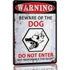 Beware of Dog Warning Metal Sign 20x30cm, No Entry Caution Plaque
