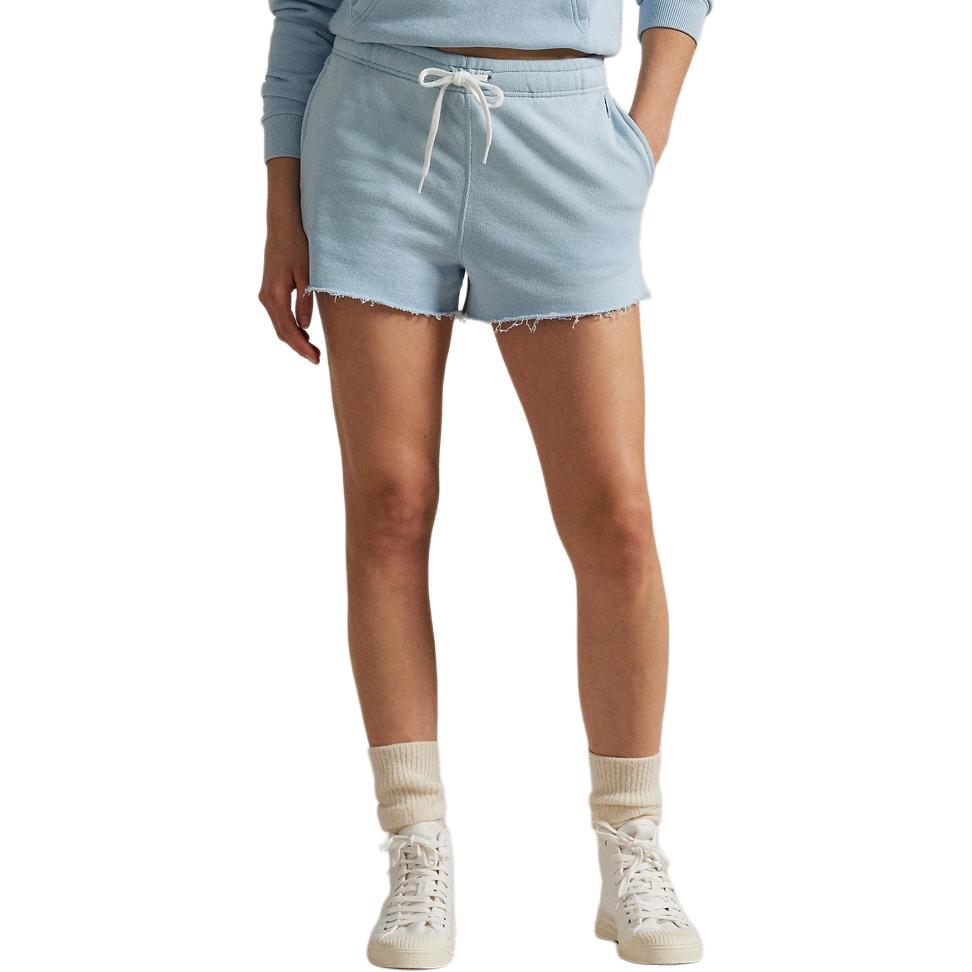 Polo Ralph Lauren Solid Color Logo Embroidered Drawstring Straight Leg Casual Shorts Women shorts Blue WMPOSHONBQ20102400-400