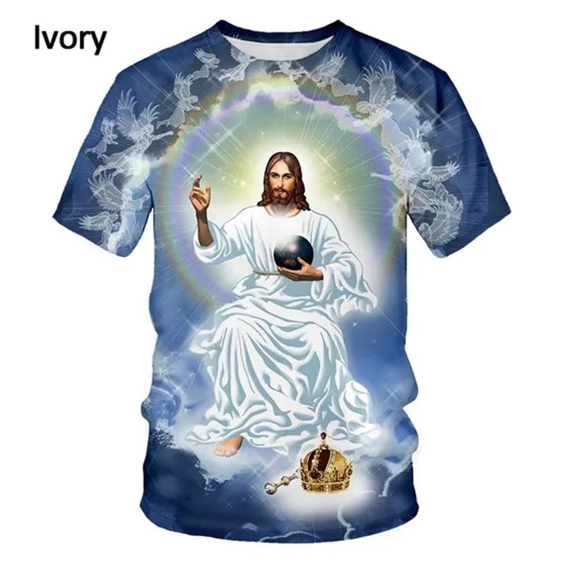 Ježíš Miluje Každého Křesťana 3D Tisk Tričko Letní Móda Vzor Ježíše Pánské Dámské Krátký Rukáv Ležérní Tričko Ropa Hombre