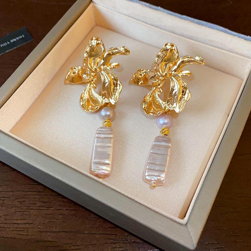 Vintage medieval silver needle pleated flower earrings women s court style fashion exaggerated earrings retro design earrings