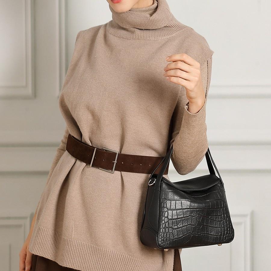 Cross-border Crocodile-pattern Bag, Textured Niche Genuine Leather Shoulder Handbag, Fashionable, Elegant, High-end, New Women's Crossbody Bag