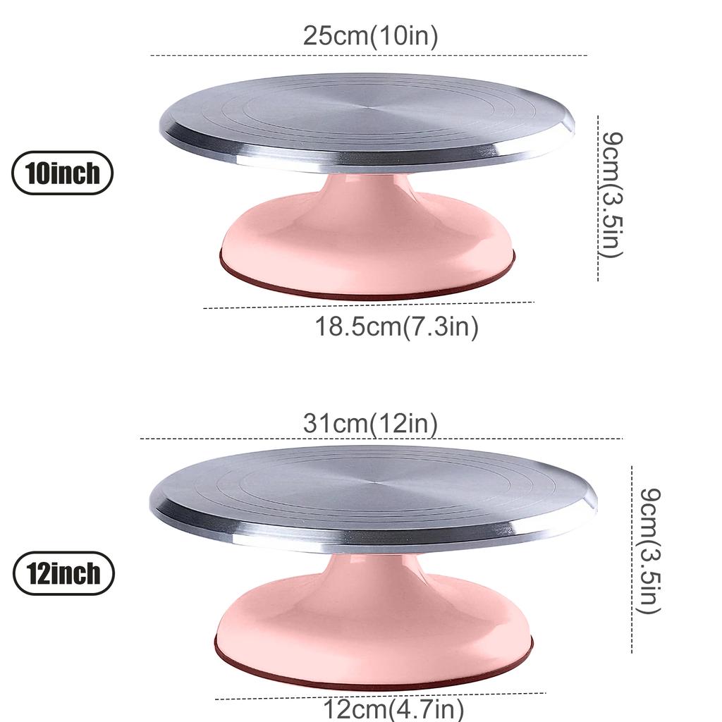 Kake Platespiller Kake Dekorasjonsbord Husholdningsbakeverktøy DIY Dekorere Platespiller 10 tommer/12 tommer aluminiumslegering